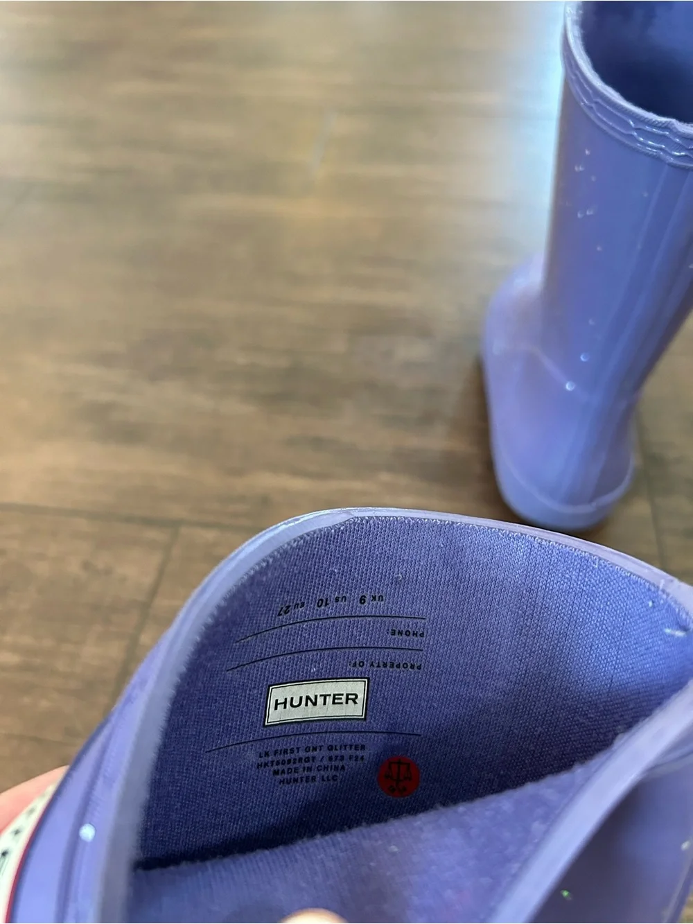Hunter Kids Lavender Glitter Waterproof Rain Boots